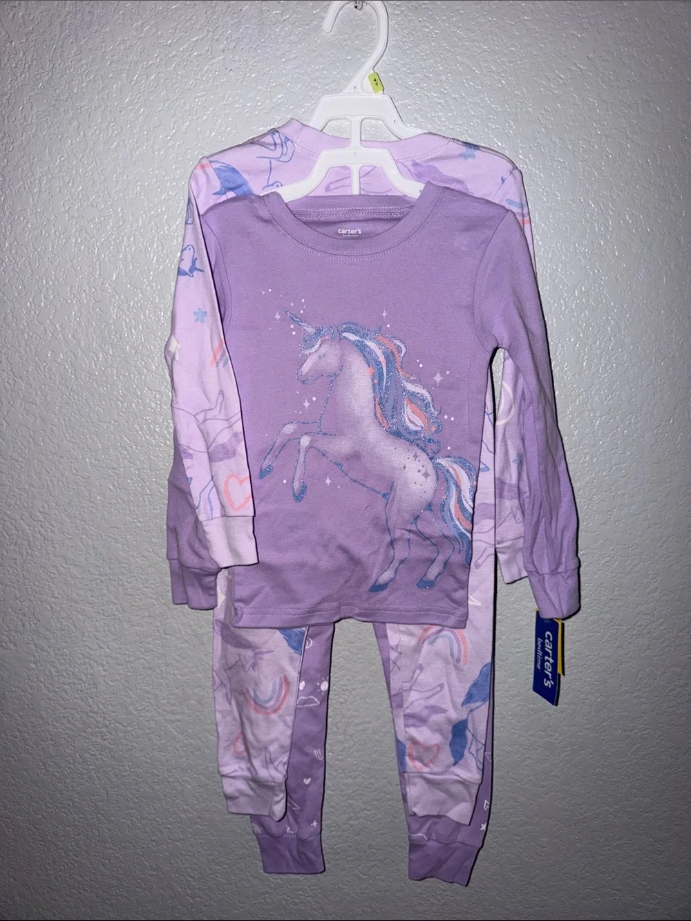 Carter's Lavender Unicorn Pajama Set with Pastel Accents